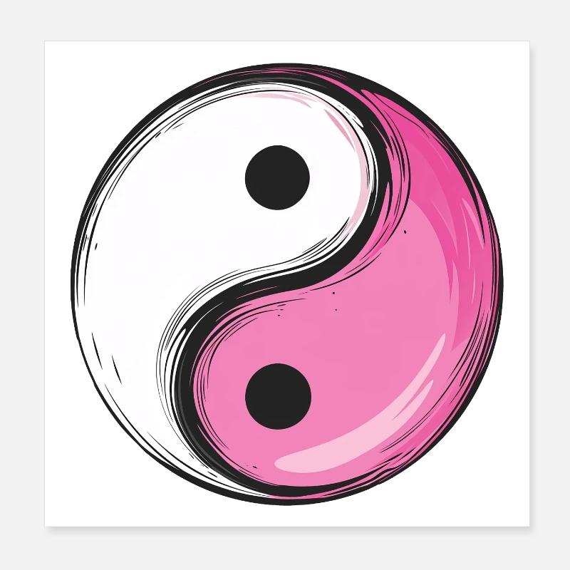 Version rose Yin et Yang :) Poster 20 x 20 cm