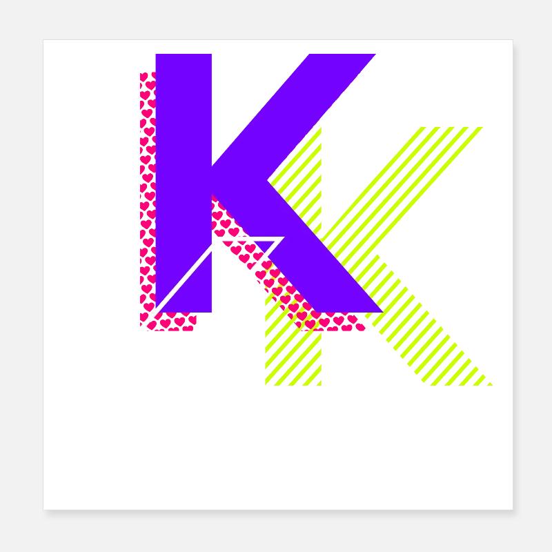 k - Graffiti Design Poster 20x20 cm