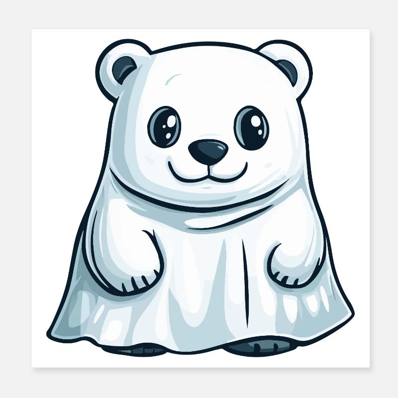 Eisbär Halloween Geist Poster 20x20 cm