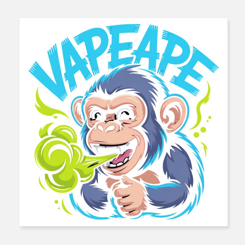 Vapeape Funny Monkey Graphique Poster 20 x 20 cm