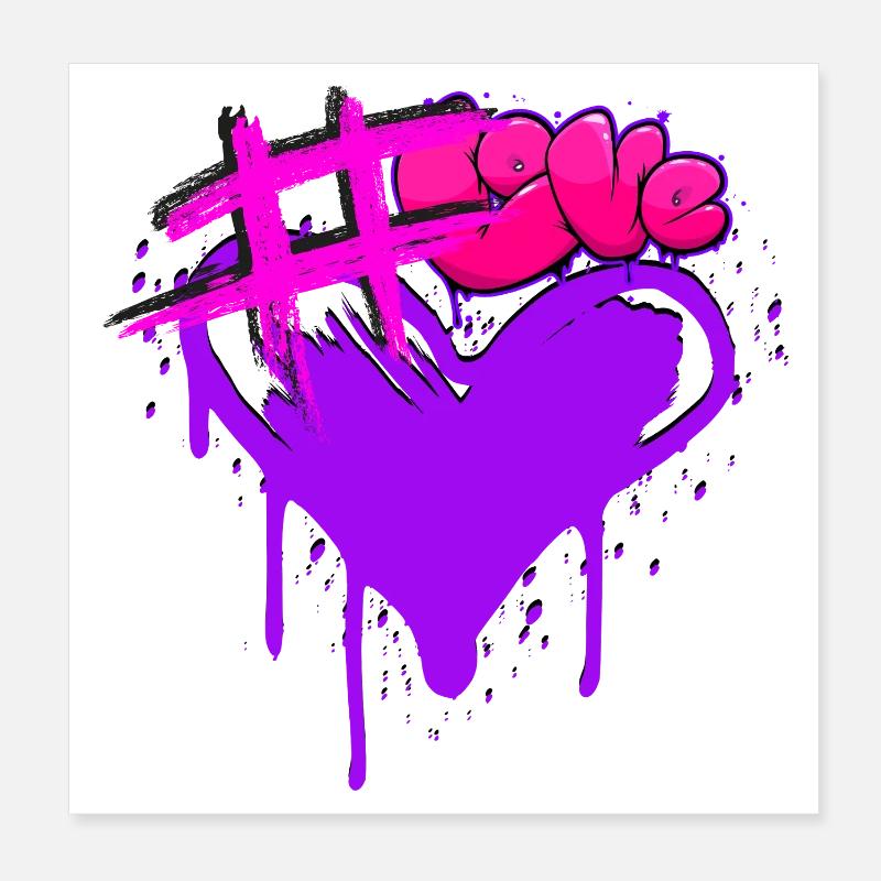 Hashtag Amour Poster 20 x 20 cm