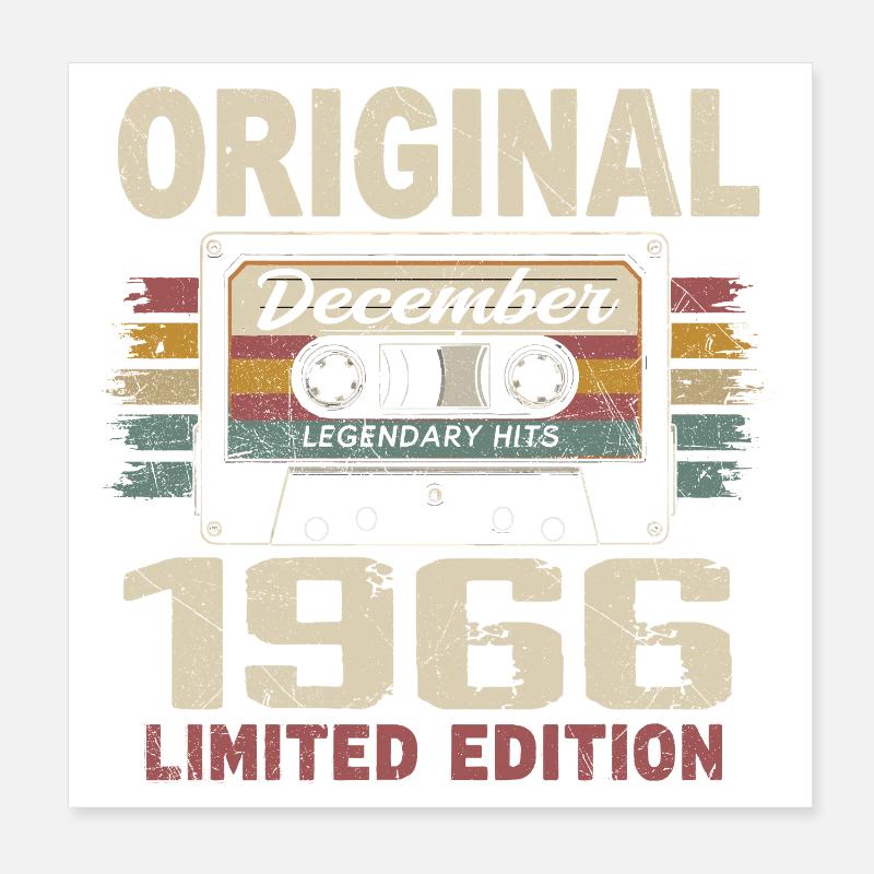Dezember 1966 Geburtstagsgeschenk Poster 20x20 cm