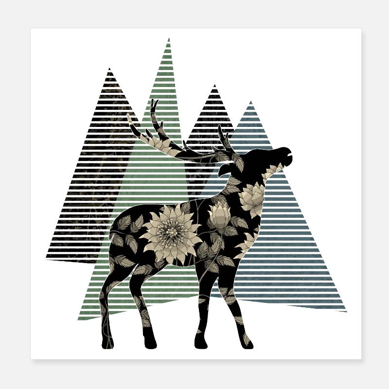 Cerf Poster 20 x 20 cm