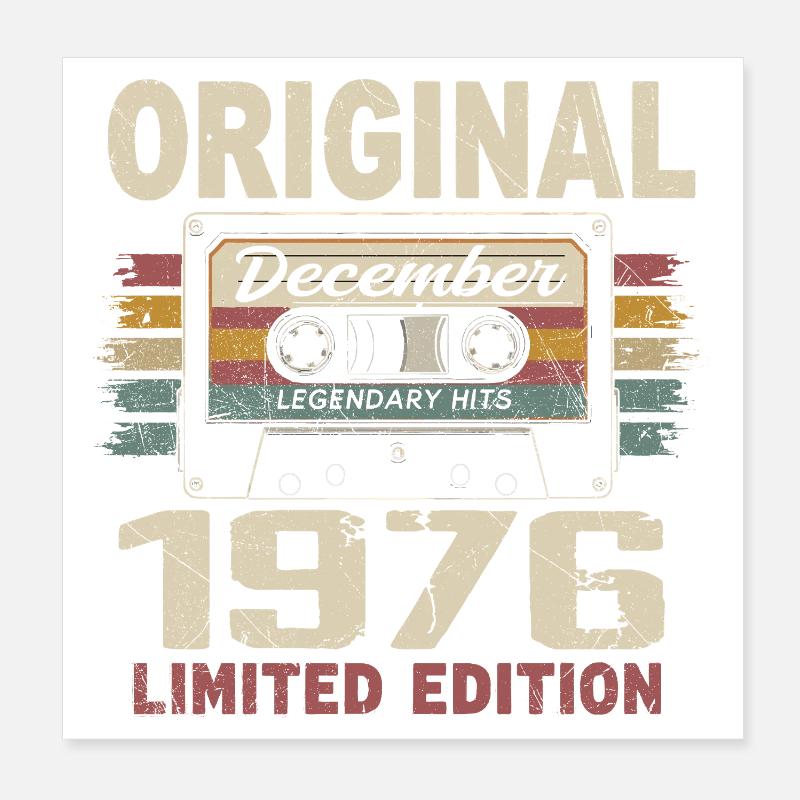 Dezember 1976 Geburtstagsgeschenk Poster 20x20 cm