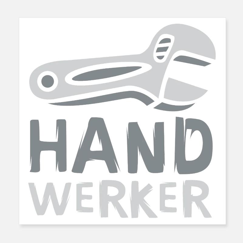 Artisan Comic Design with Wrench Poster 8" x 8" (20x20 cm)