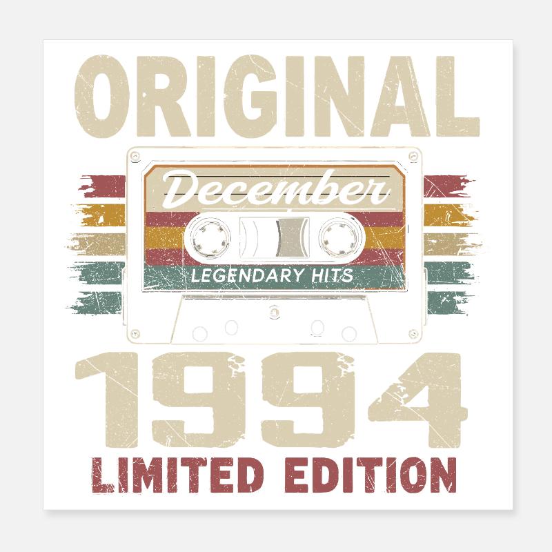 December 1994 Birthday Gift Poster 8" x 8" (20x20 cm)