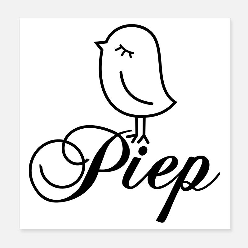 Spatz Piep – Piepmatz Vogel Cartoon Motiv Poster 20x20 cm