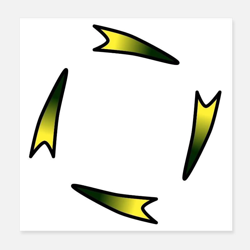 Rubans d’angle lumineux abstraits Poster 20 x 20 cm