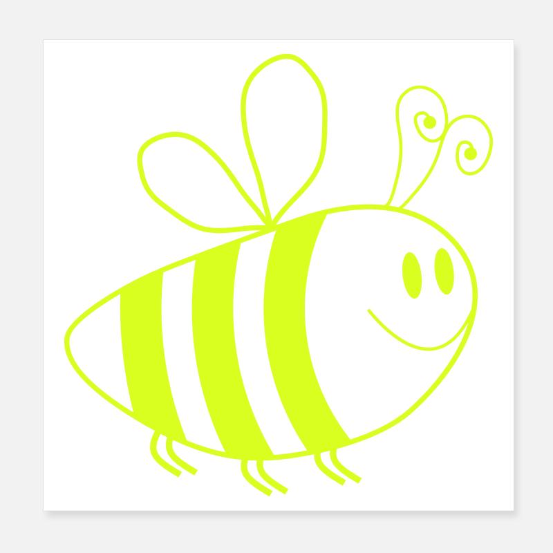Abeille Dessin animé Poster 20 x 20 cm