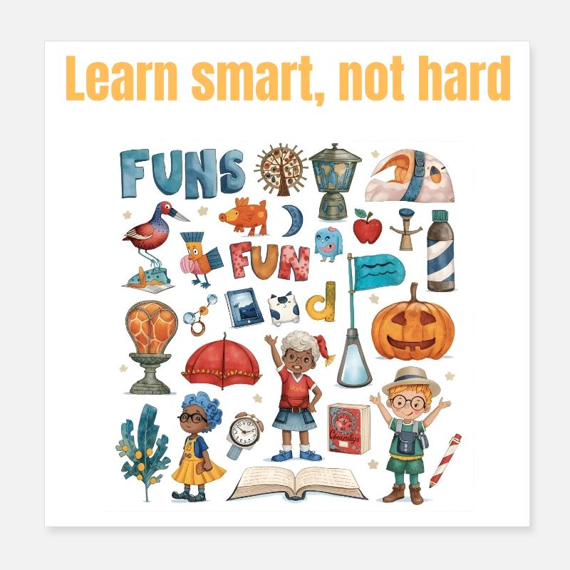 Apprendre intelligemment, pas difficilement - pour les élèves, les enseignants, les parents Poster 20 x 20 cm