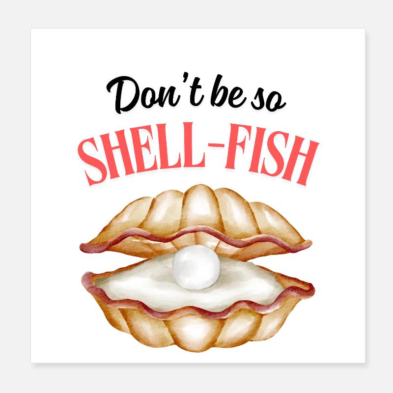 Perle de coquillages - Poster 20 x 20 cm - blanc