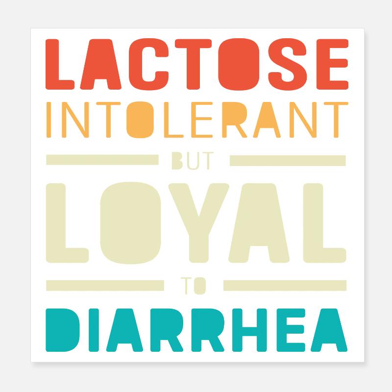 Allergie au lait Intolérance au lactose Flatulence Poster 20 x 20 cm