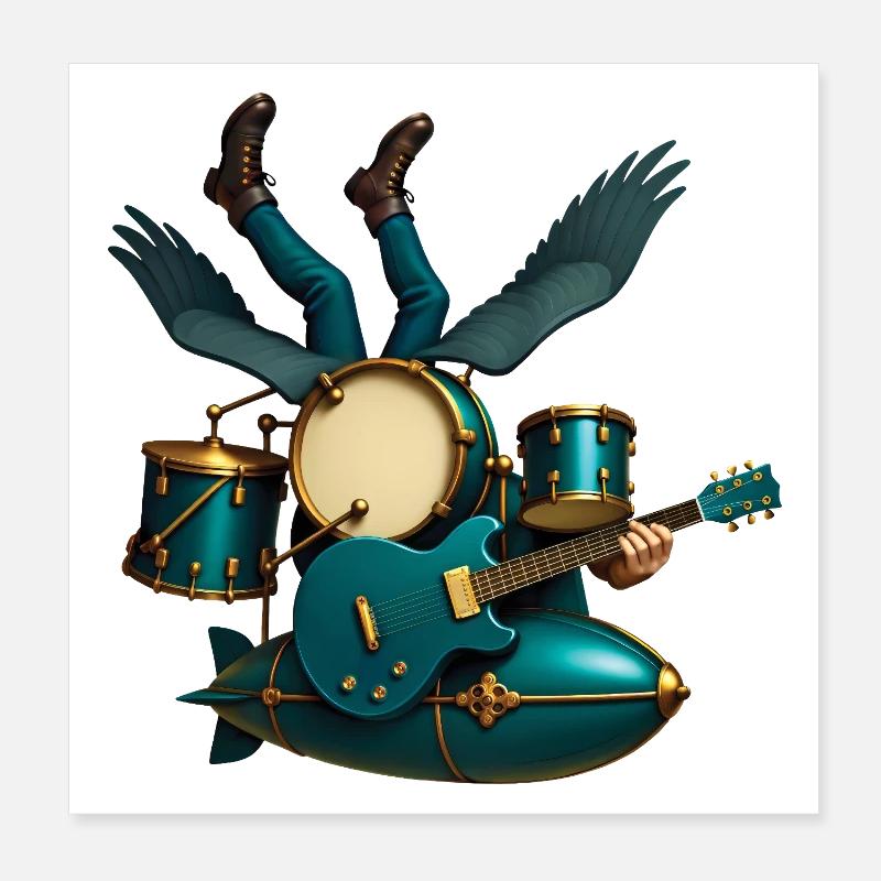 ZEPPELIN BAND – Ton & Bild Poster 20x20 cm