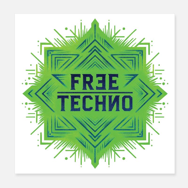FREE TECHNO #1 - let's talk Poster 20 x 20 cm