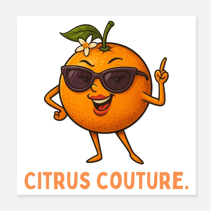 Sun Orange Couture Poster 8" x 8" (20x20 cm)