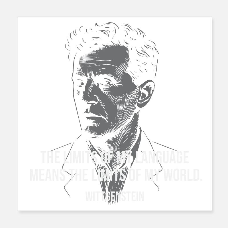 Wittgenstein-Zitat: Language Limits Design Poster 20x20 cm