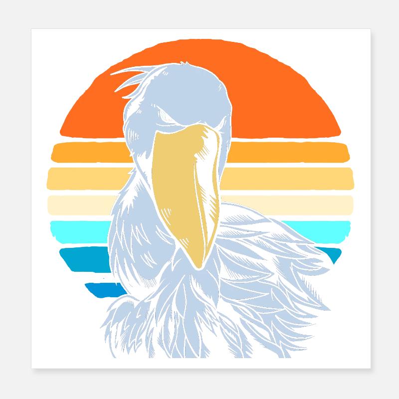 Shoebill Poster 8" x 8" (20x20 cm)