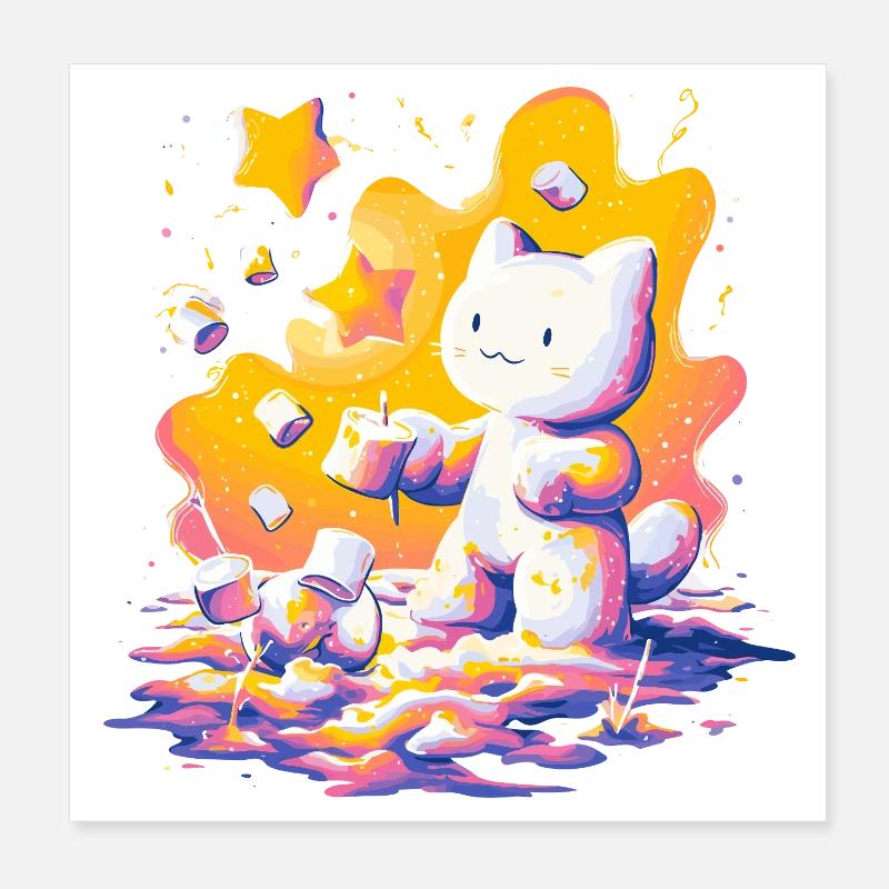 Palette néon Cat Cosmos Poster 20 x 20 cm