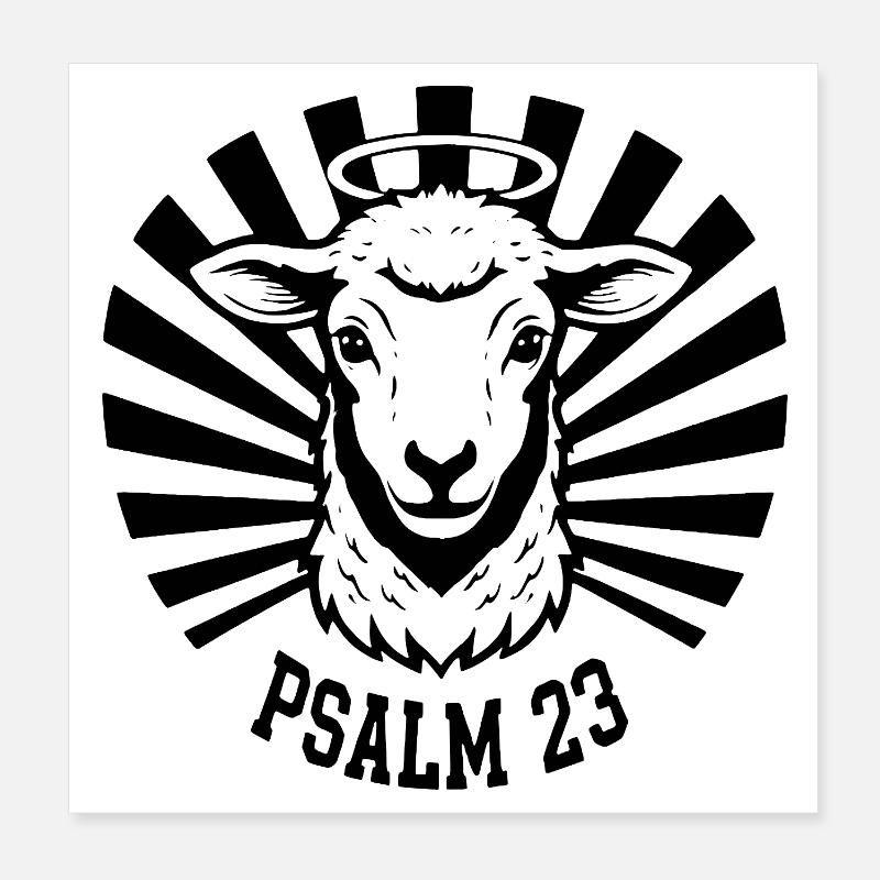 Psalm23-Lamm Poster 20x20 cm