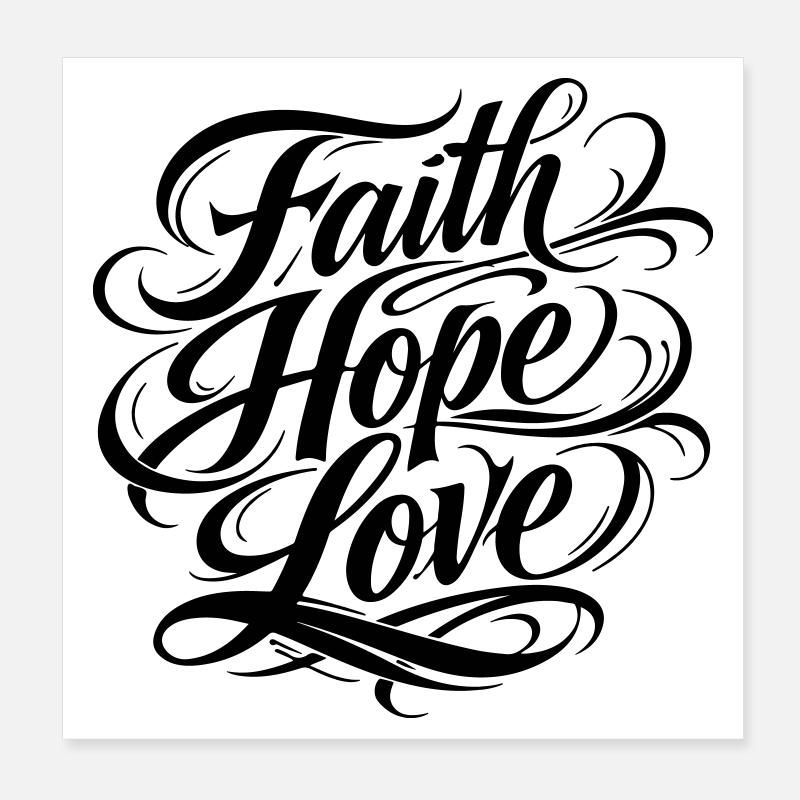 Glaube Hoffnung Liebe Christlich Poster 20x20 cm