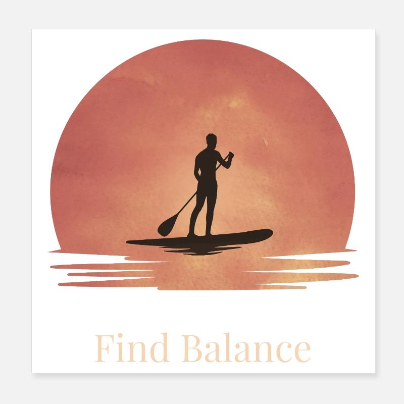 Sunset SUP – Ruhe auf dem Wasser Poster 20x20 cm