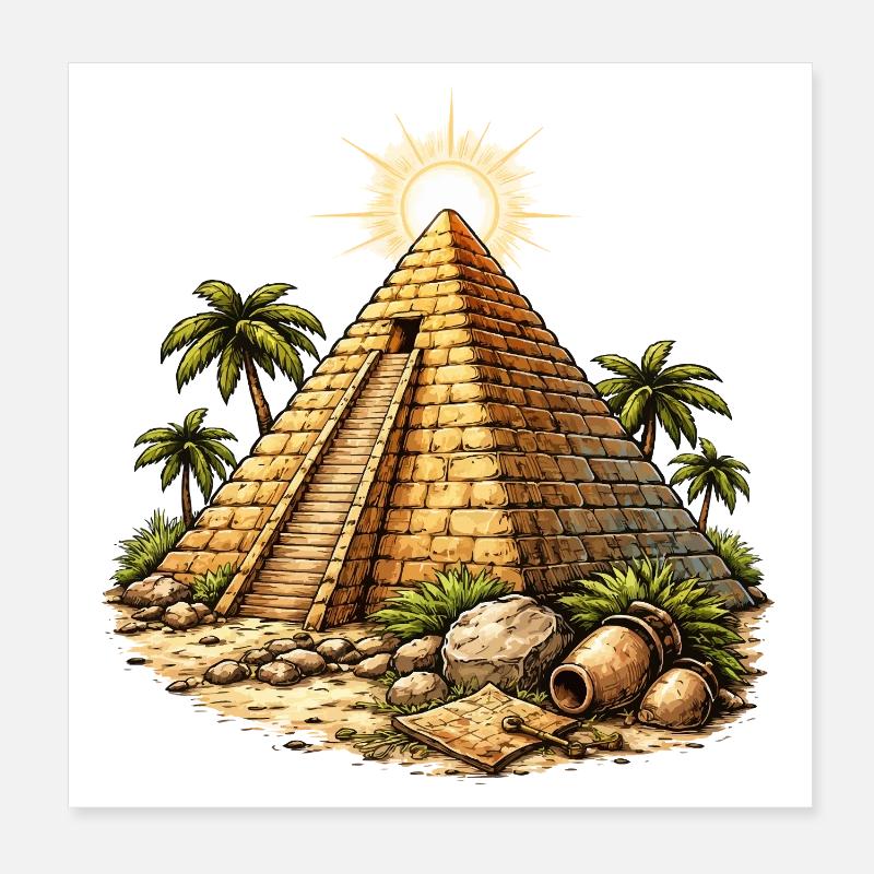 Temple de la Pyramide Poster 20 x 20 cm
