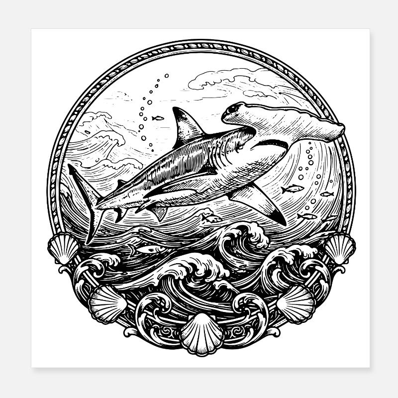 requin-marteau Poster 20 x 20 cm