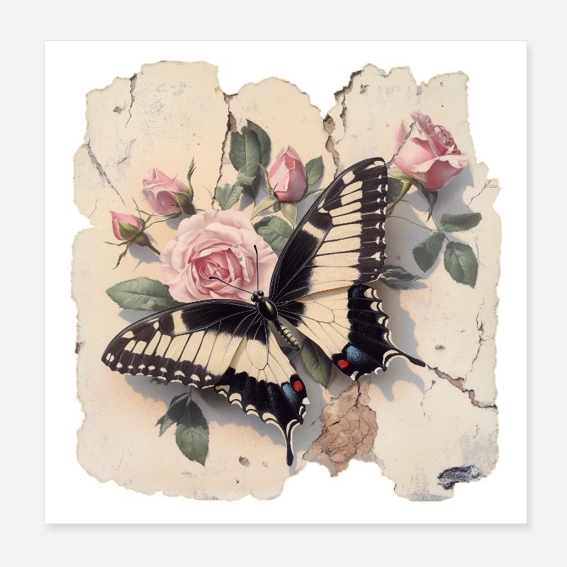 Papillon Poster 20 x 20 cm