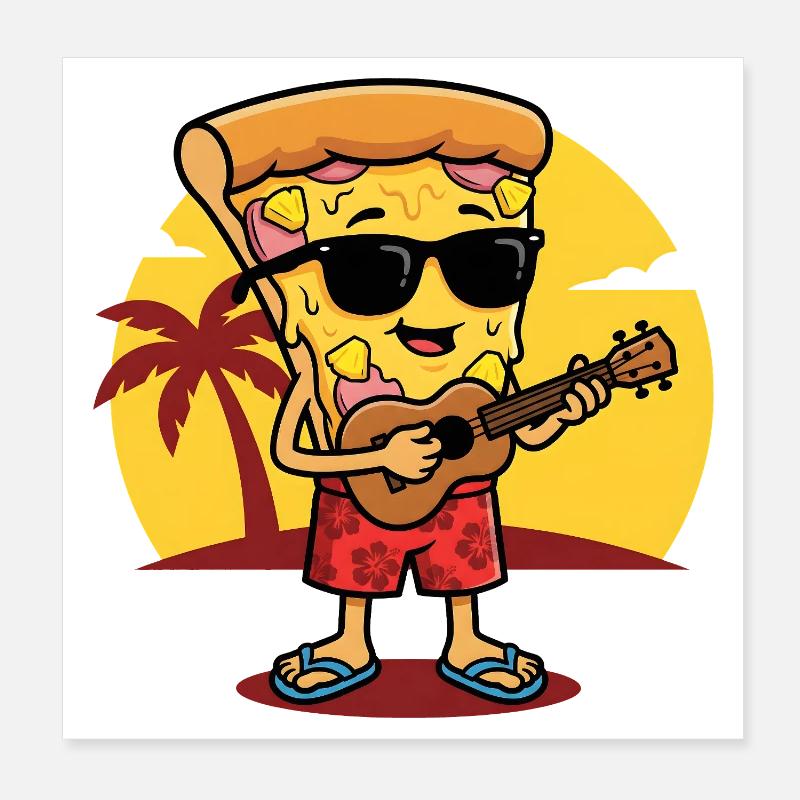 Guitariste de Sunset Beach Pizza Poster 20 x 20 cm
