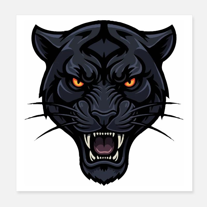 Tête de léopard nocturne aux yeux de feu Poster 20 x 20 cm