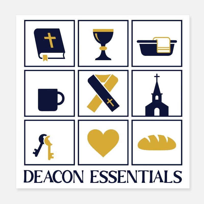 Church Religious Deacon Essentials Poster 8" x 8" (20x20 cm)
