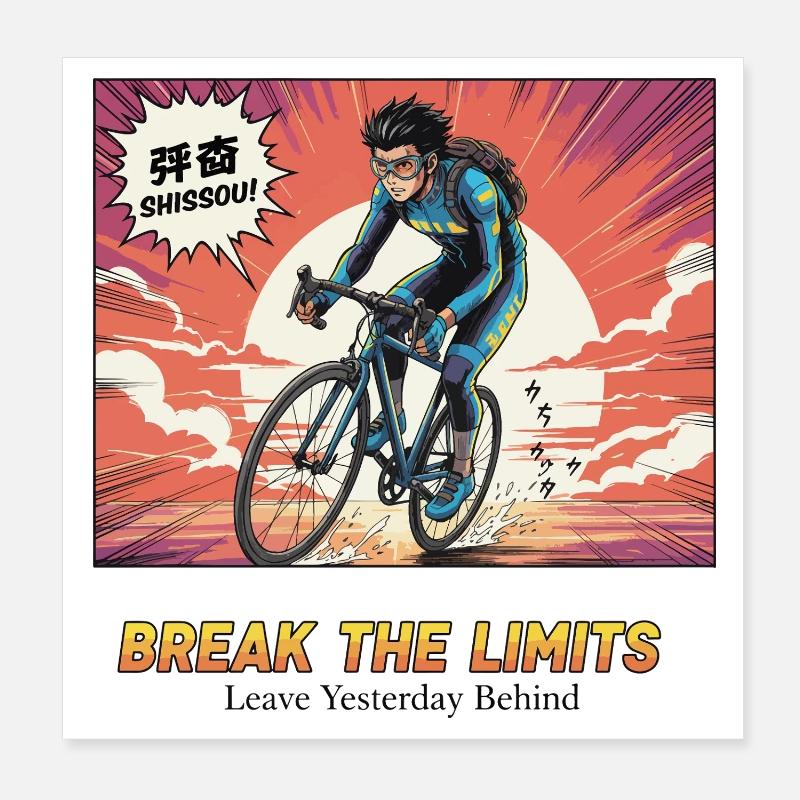 Break The Limits Cycling Hero Poster 20x20 cm