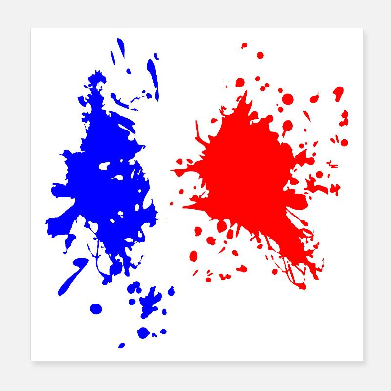 Éclaboussure du drapeau français Poster 20 x 20 cm