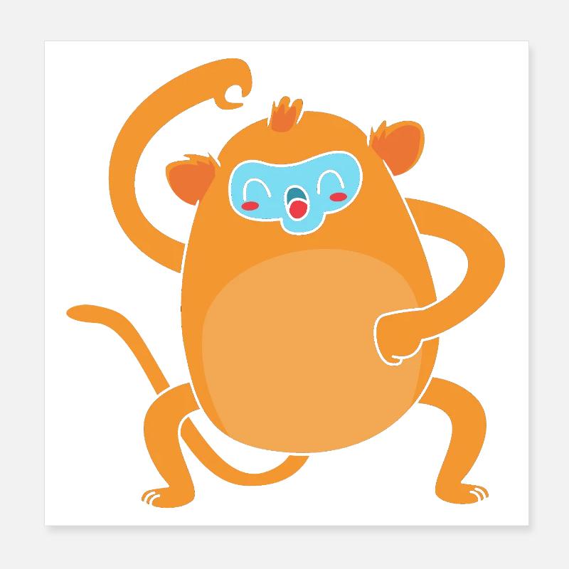 Stupsnasenaffe Affe Schimpanse Poster 20x20 cm