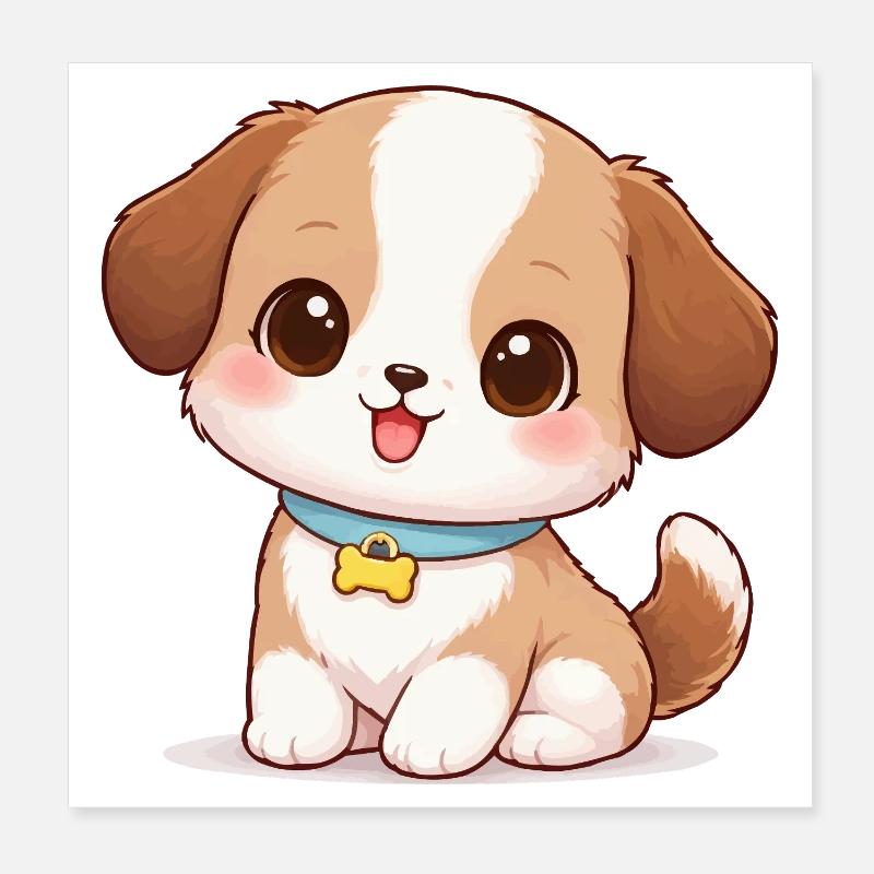 Dog Cute Comic Poster 8" x 8" (20x20 cm)