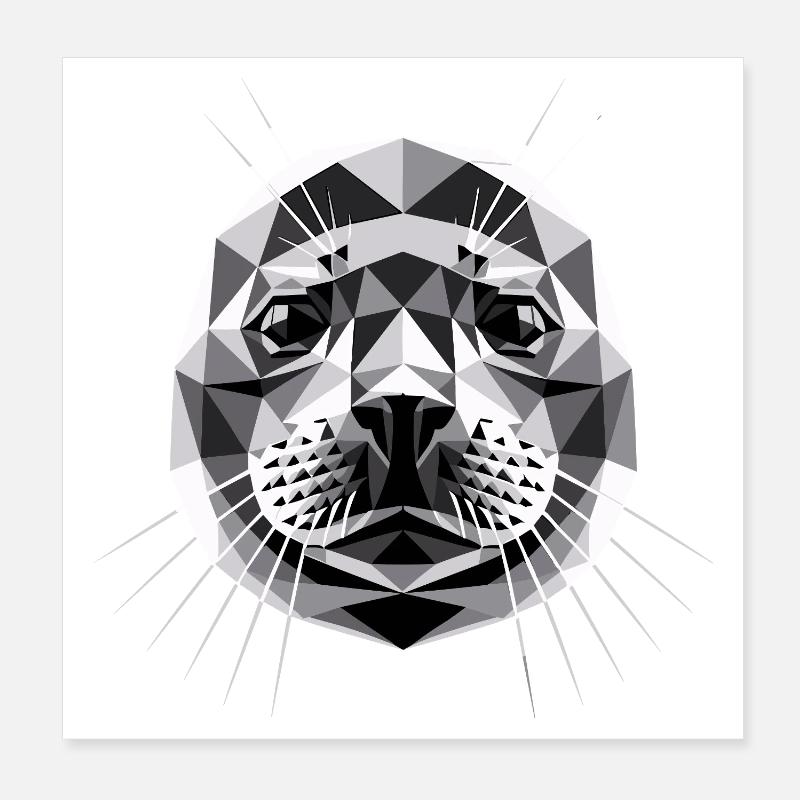 Sceller avec des lunettes de soleil, phoque morse mignons phoques Poster 20 x 20 cm