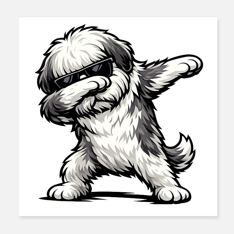 Taponage de la queue bobtail Poster 20 x 20 cm