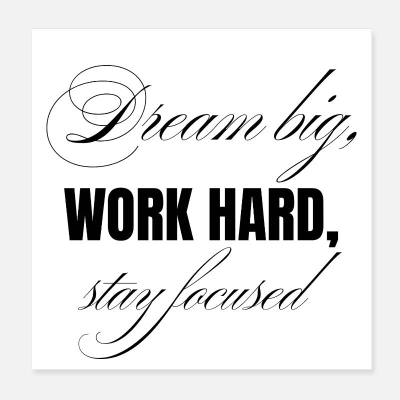 Work Hard Poster 20x20 cm