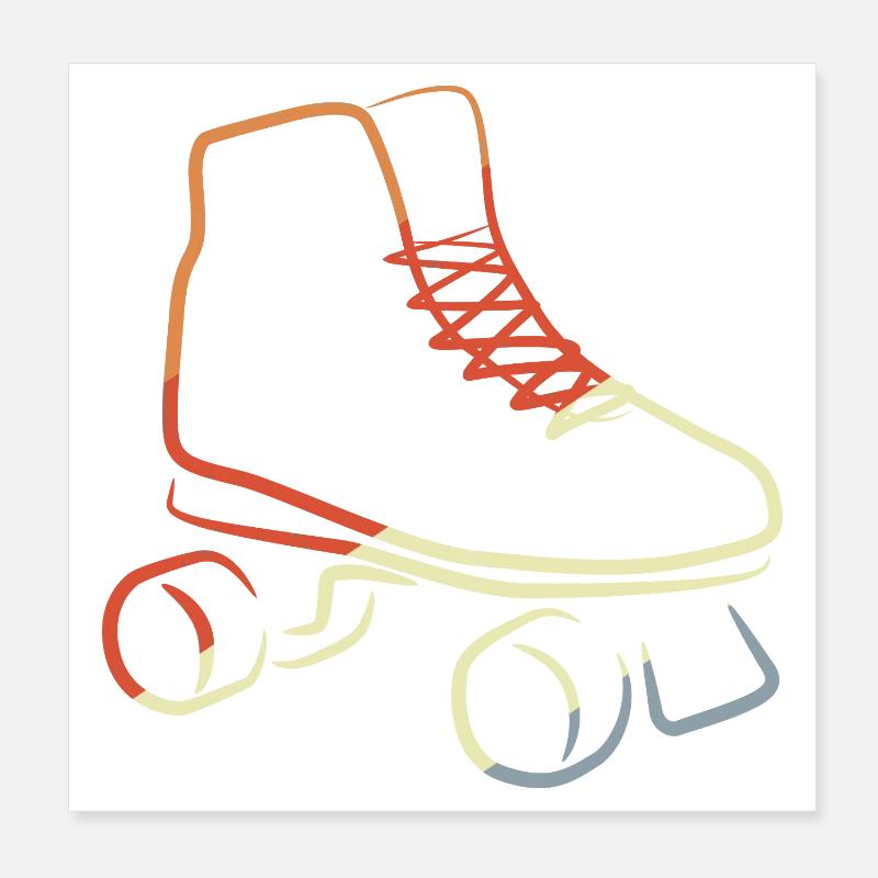 Retro Vintage Roller Skates Poster 20x20 cm