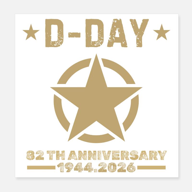 D-Day 82nd Anniversary 1944 2026 Memory Poster 8" x 8" (20x20 cm)