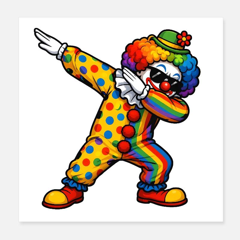 Clown Dab Poster 20 x 20 cm