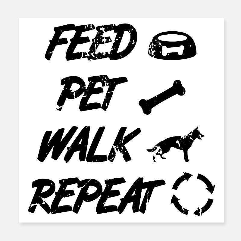 Dicton de berger allemand Poster 20 x 20 cm