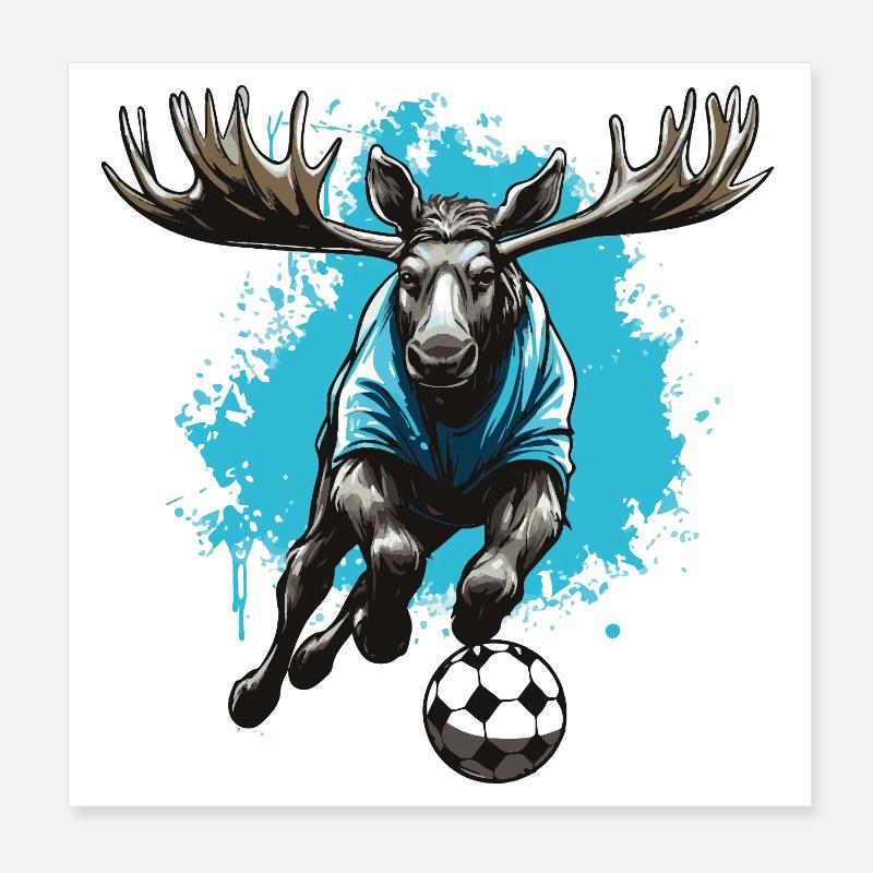 Équipe de football de Moose Poster 20 x 20 cm
