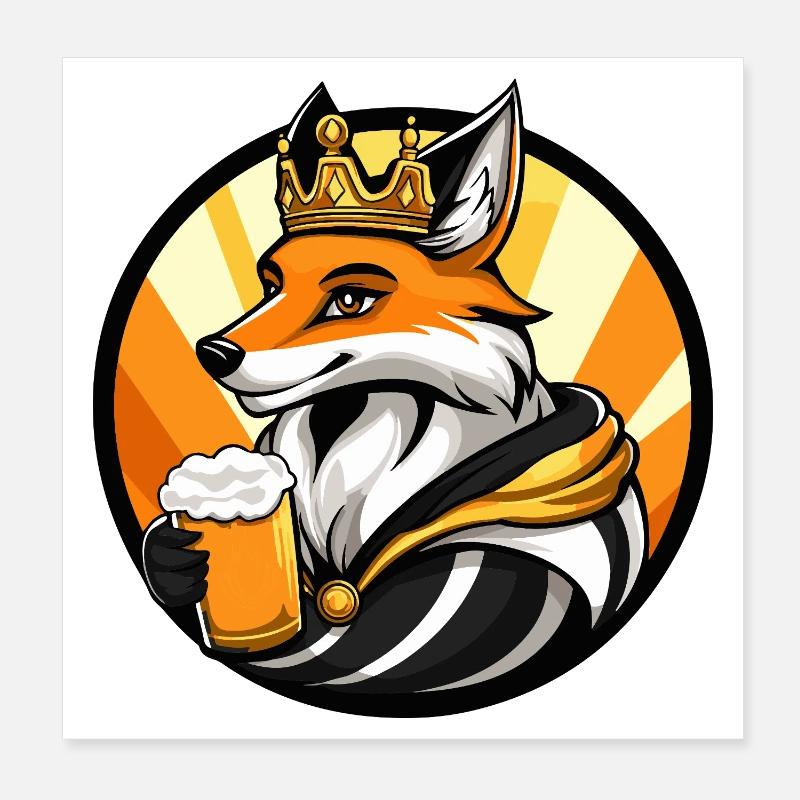 Fuchs Bier Lustig Poster 20x20 cm