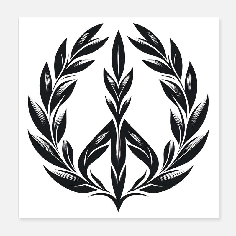Laurel Wreath Peace Poster 20 x 20 cm