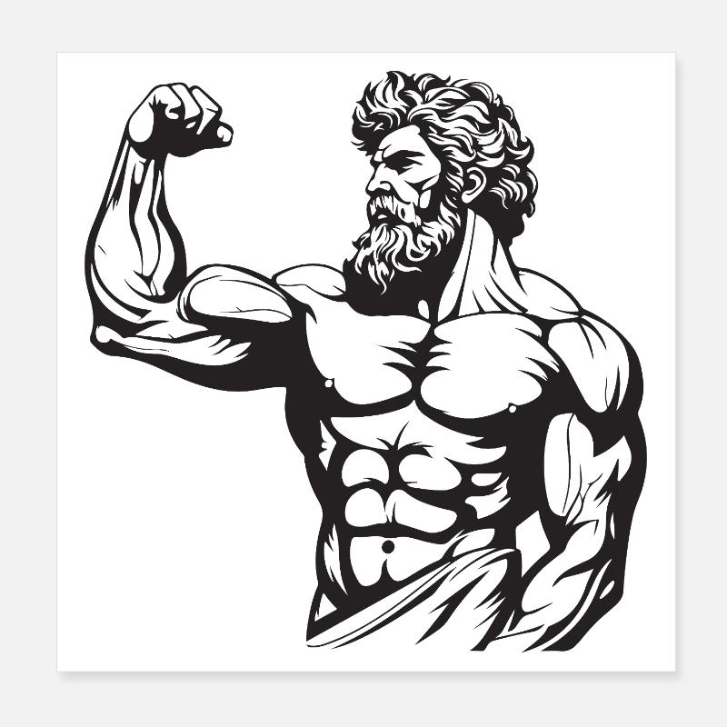 Greek Spartan Poster 8" x 8" (20x20 cm)