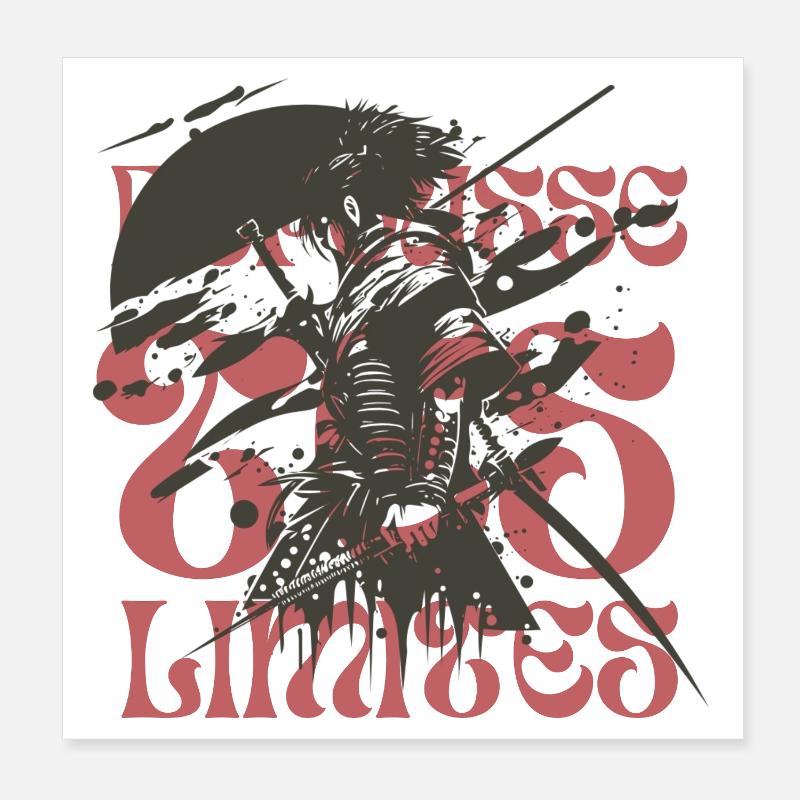 Crimson Kraken Silhouette Poster 8" x 8" (20x20 cm)