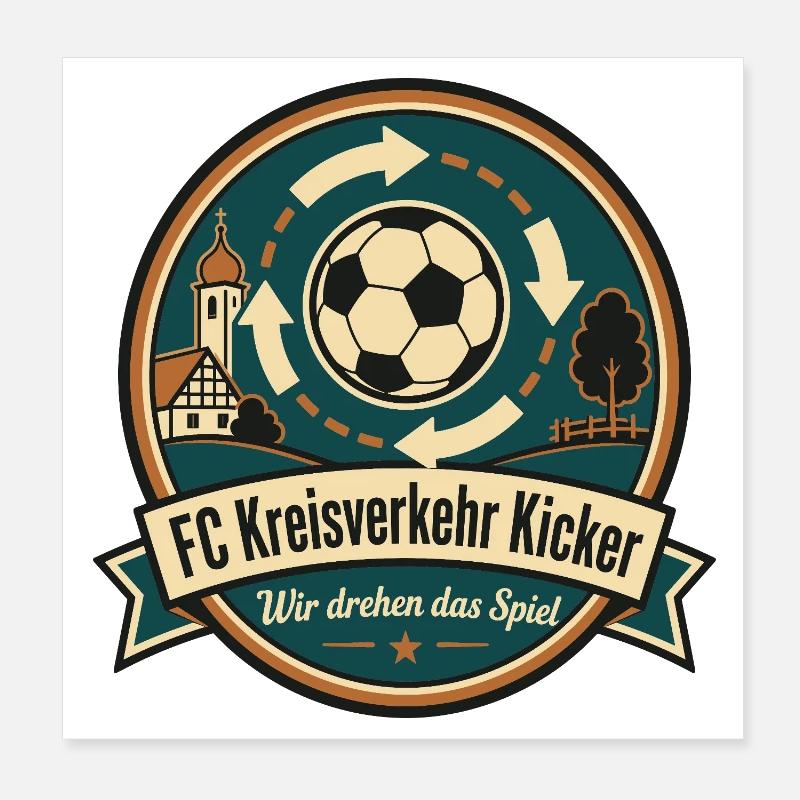 FC Kreisverkehr Kicker Poster 20x20 cm