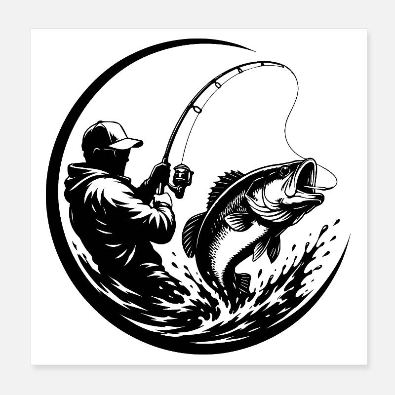 Pêcheur Poster 20 x 20 cm