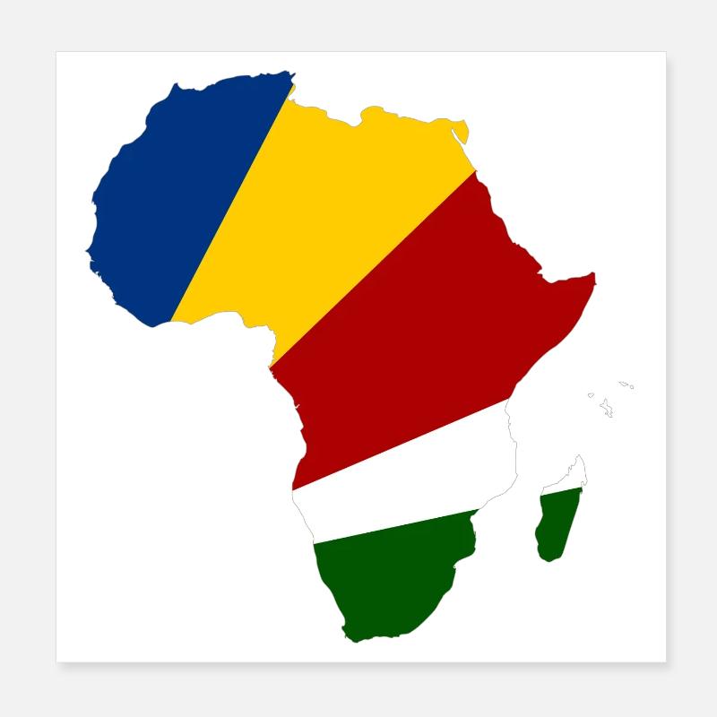 Seychellen_Flagge_Afrika Poster 20x20 cm